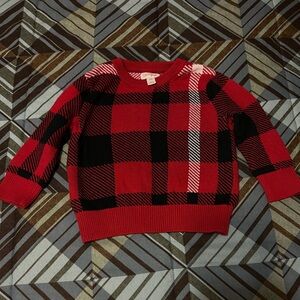 Red and Black Plaid Boys Sweater